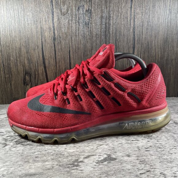 Mens Nike Air Max 2016 Bright Crimson Red Athletic Running Sneakers Size 9 main image 4
